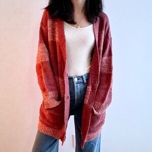 NWT FREE PEOPLE SOUTHPORT  OVERSIZED BEACH CARDIGAN BLUSHES COMBO XS